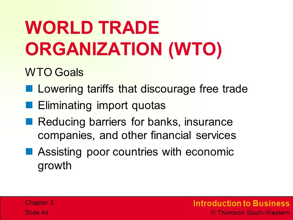 WORLD TRADE ORGANIZATION (WTO)