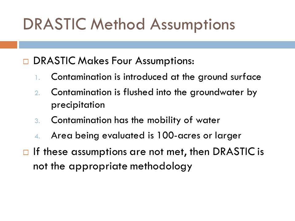 DRASTIC Method Assumptions