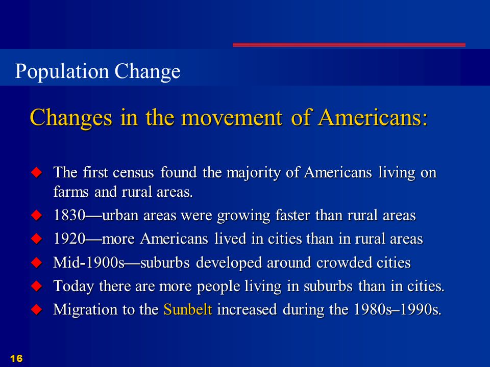 Changes in the movement of Americans: