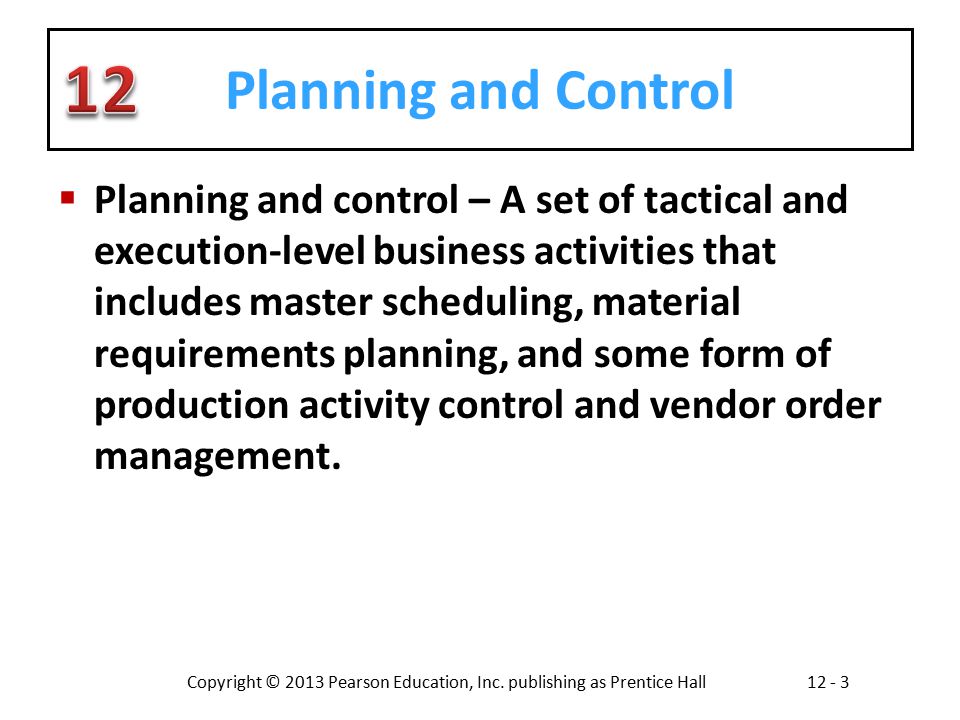 Planning and Control
