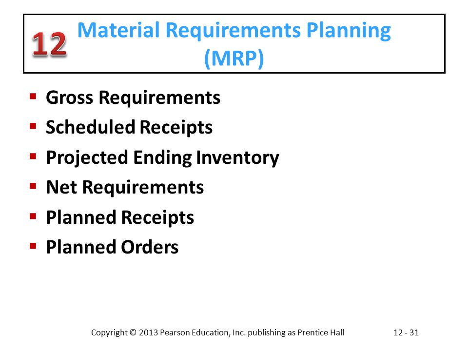 Material Requirements Planning (MRP)