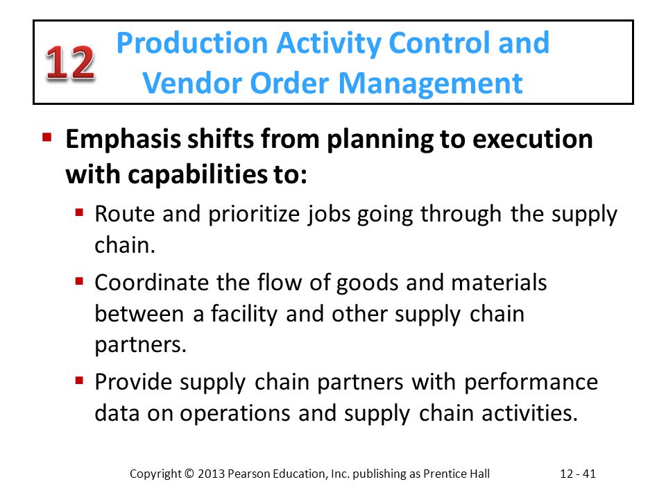 Production Activity Control and Vendor Order Management