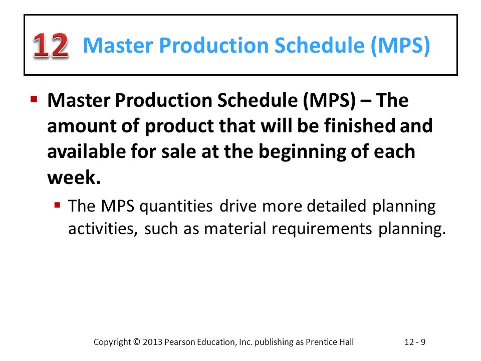 Master Production Schedule (MPS)