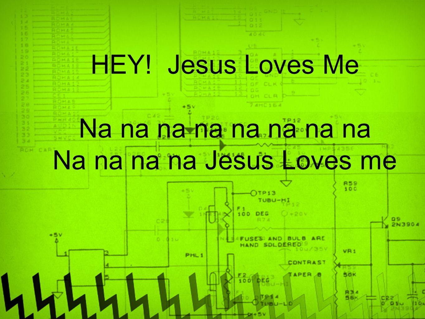 Na na na na Jesus Loves me