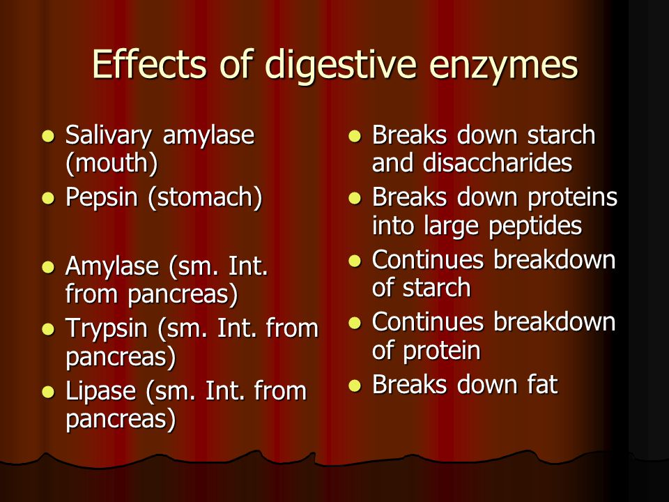 Effects of digestive enzymes