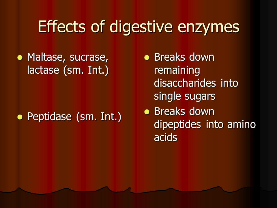 Effects of digestive enzymes