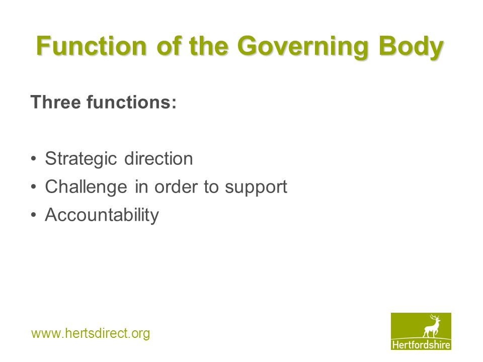 Function of the Governing Body
