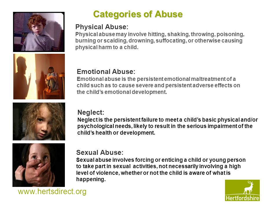 Categories of Abuse Physical Abuse: Emotional Abuse: Neglect:
