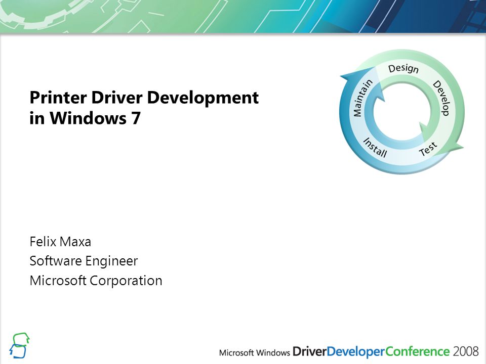 Printer Driver Development in Windows 7 - ppt video online download