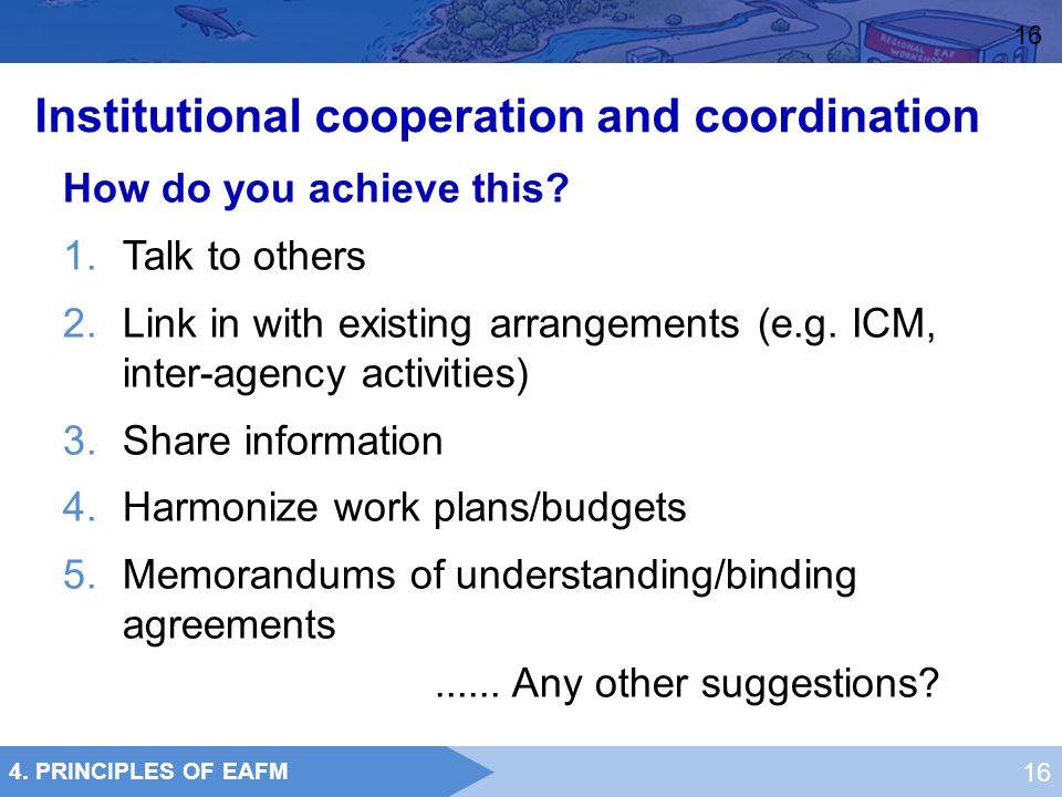 Institutional cooperation and coordination