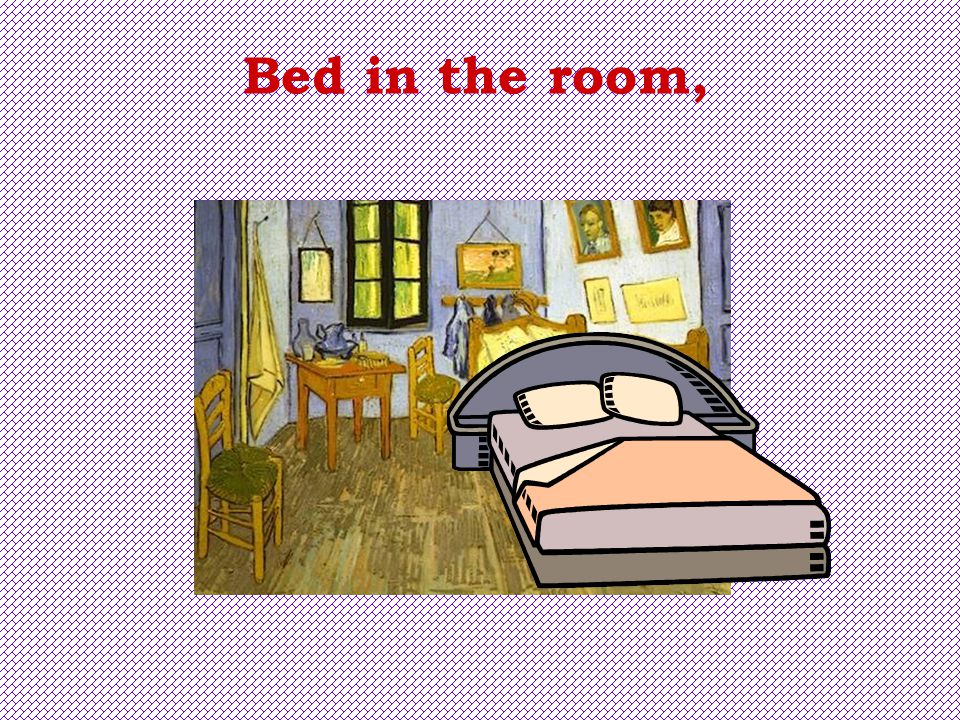Bed in the room,