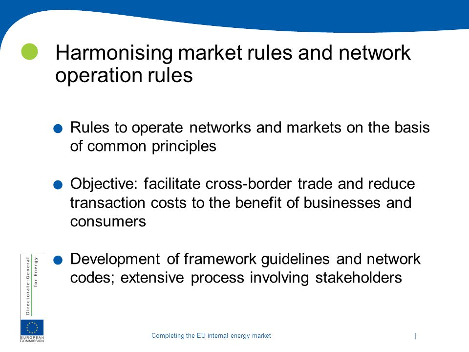 Harmonising market rules and network operation rules