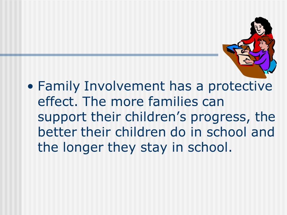 Family Involvement has a protective effect