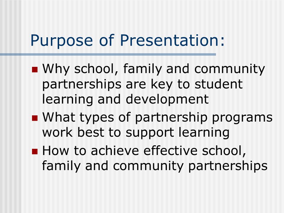 Purpose of Presentation: