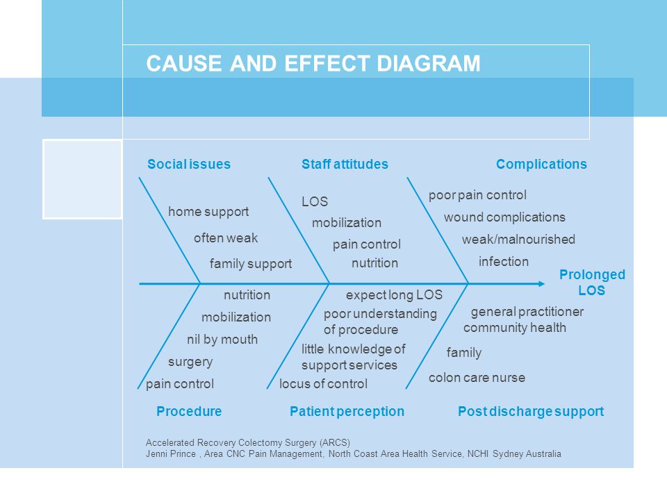 Cause and effect diagram.