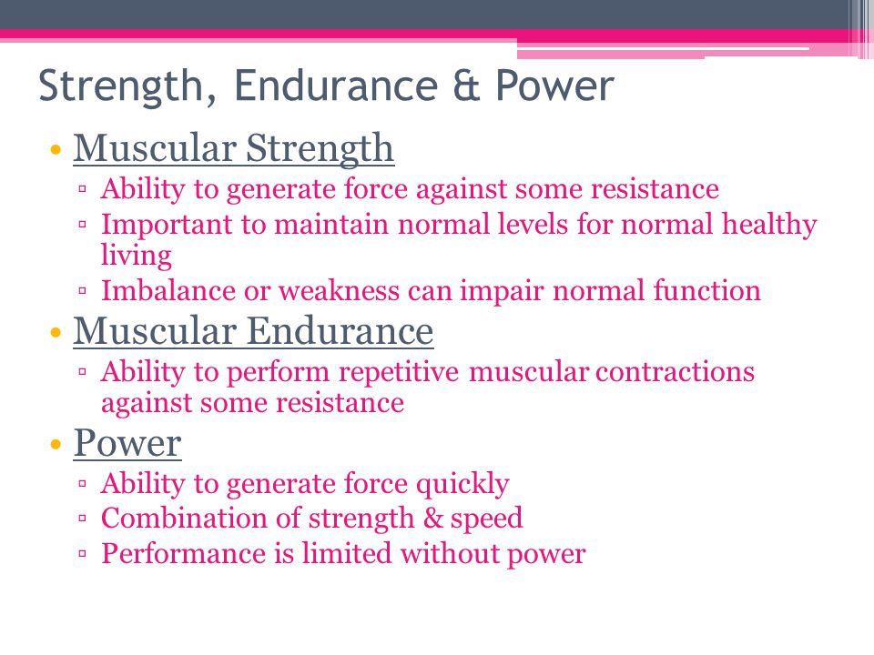 Muscular Strength, Endurance and Power(Resistance Exercises) - ppt video  online download