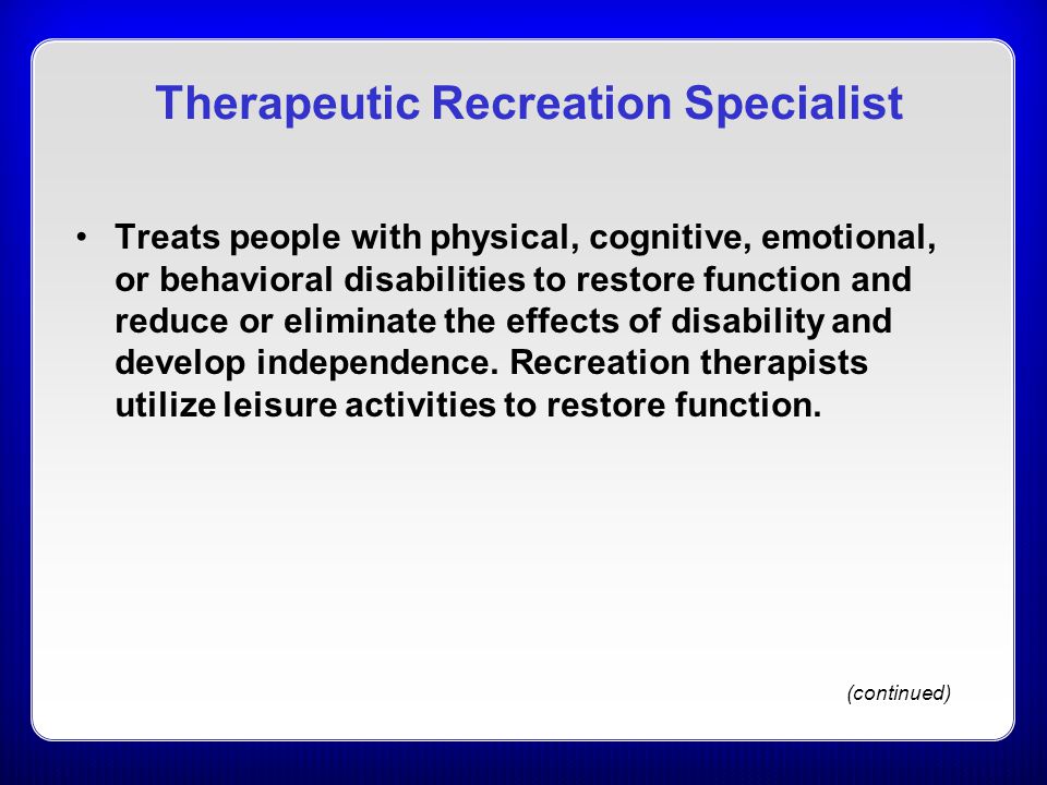 Therapeutic Recreation Specialist