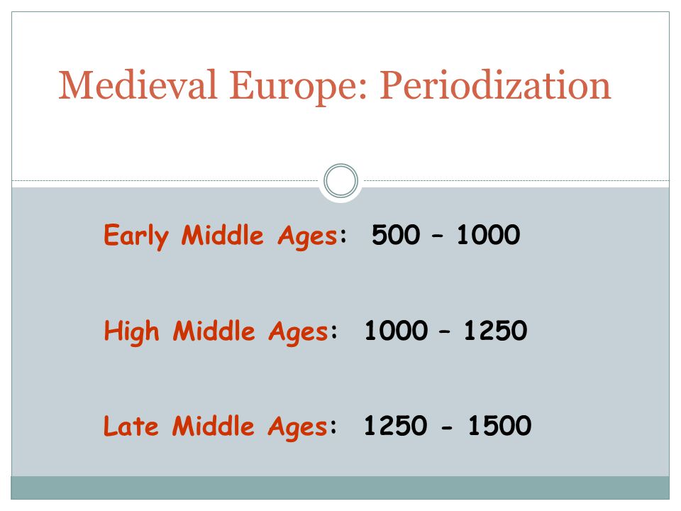 Medieval Europe: Periodization