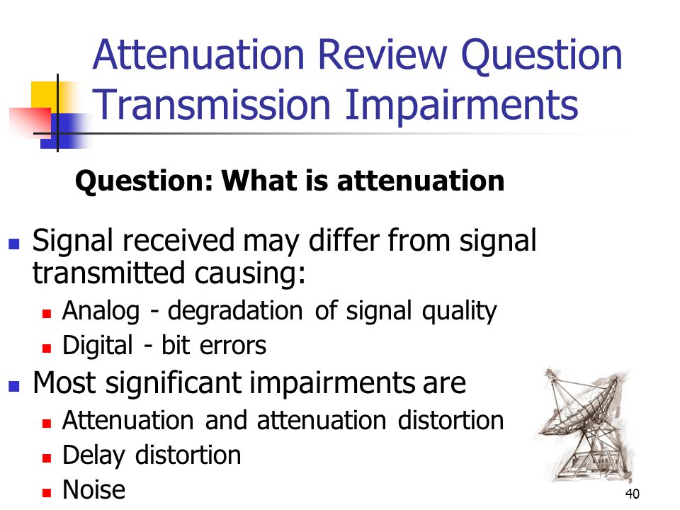 Attenuation Review Question Transmission Impairments