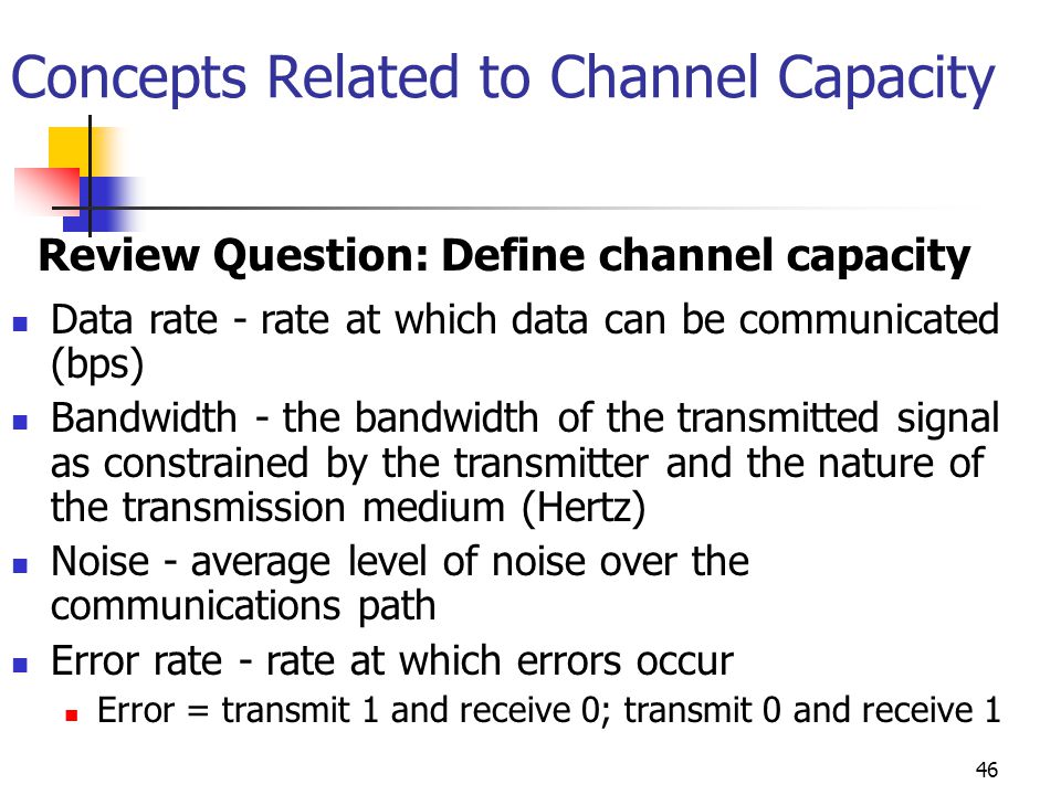 Concepts Related to Channel Capacity