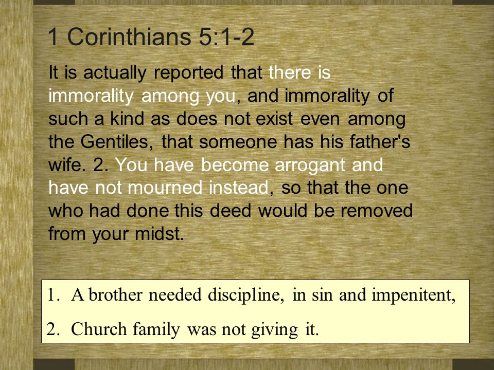 1 Corinthians 5:1-2