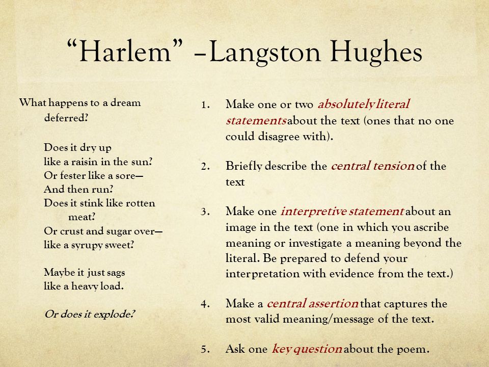 Harlem –Langston Hughes