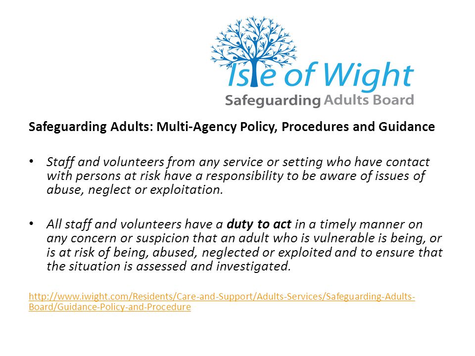 Safeguarding Adults: Multi-Agency Policy, Procedures and Guidance