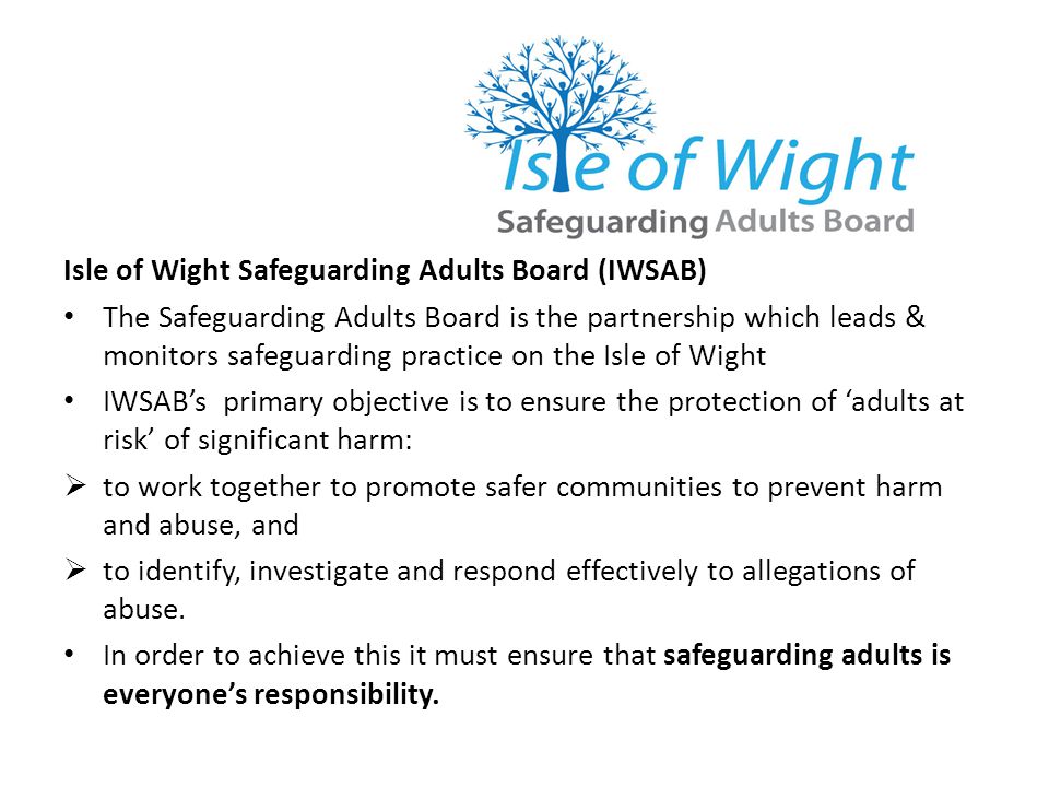 Isle of Wight Safeguarding Adults Board (IWSAB)