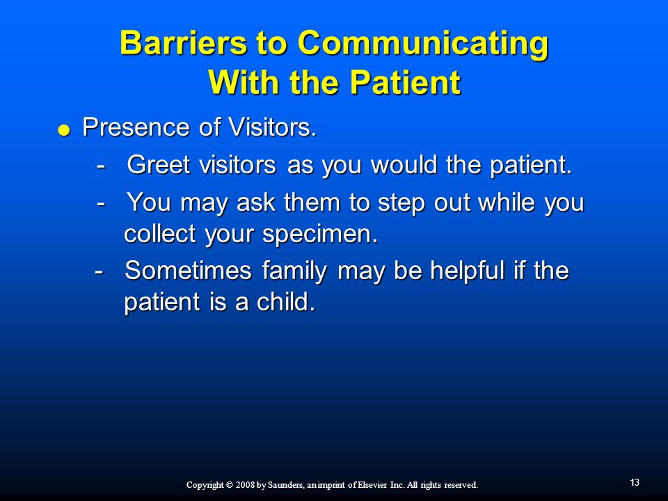 Barriers to Communicating With the Patient
