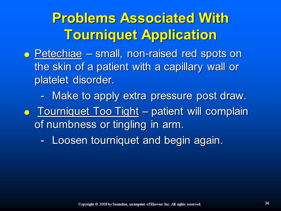 Problems Associated With Tourniquet Application