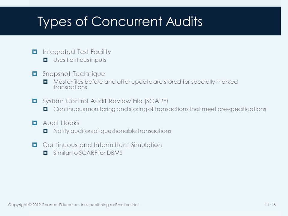 Types of Concurrent Audits