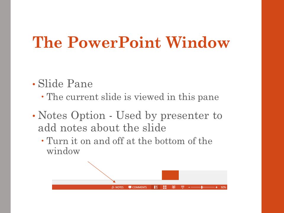 The PowerPoint Window Slide Pane