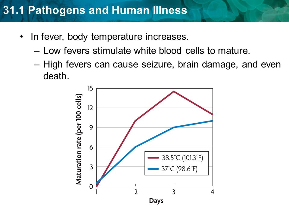 In fever, body temperature increases.