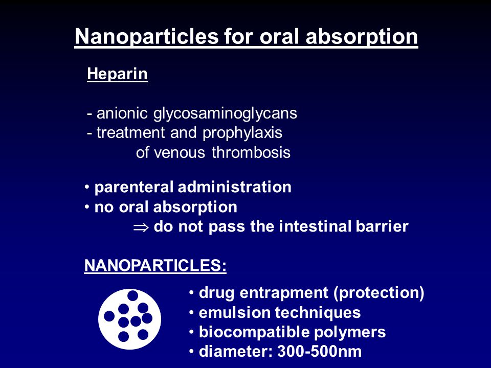 Nanoparticles for oral absorption