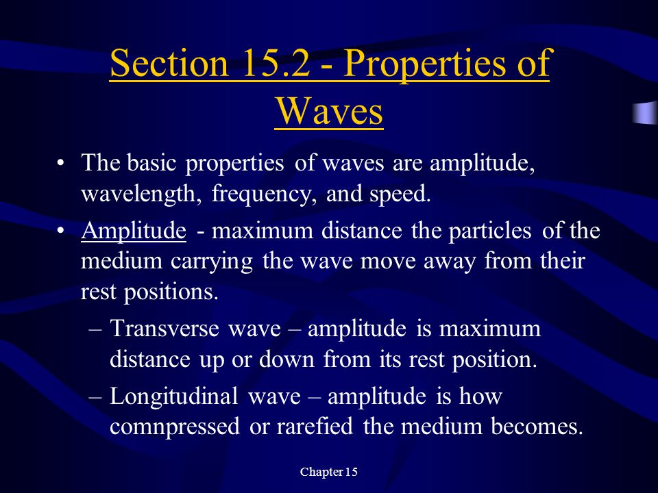 Section Properties of Waves