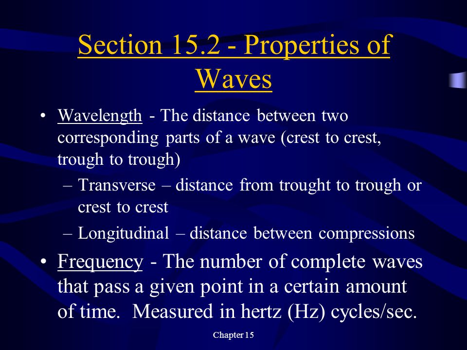 Section Properties of Waves