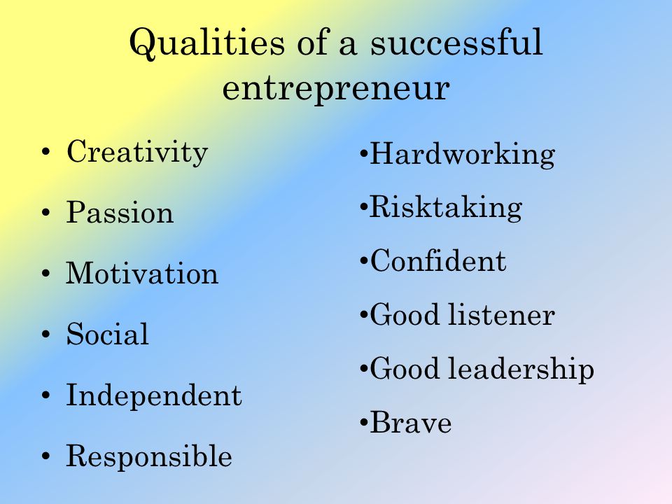 Qualities of a successful entrepreneur