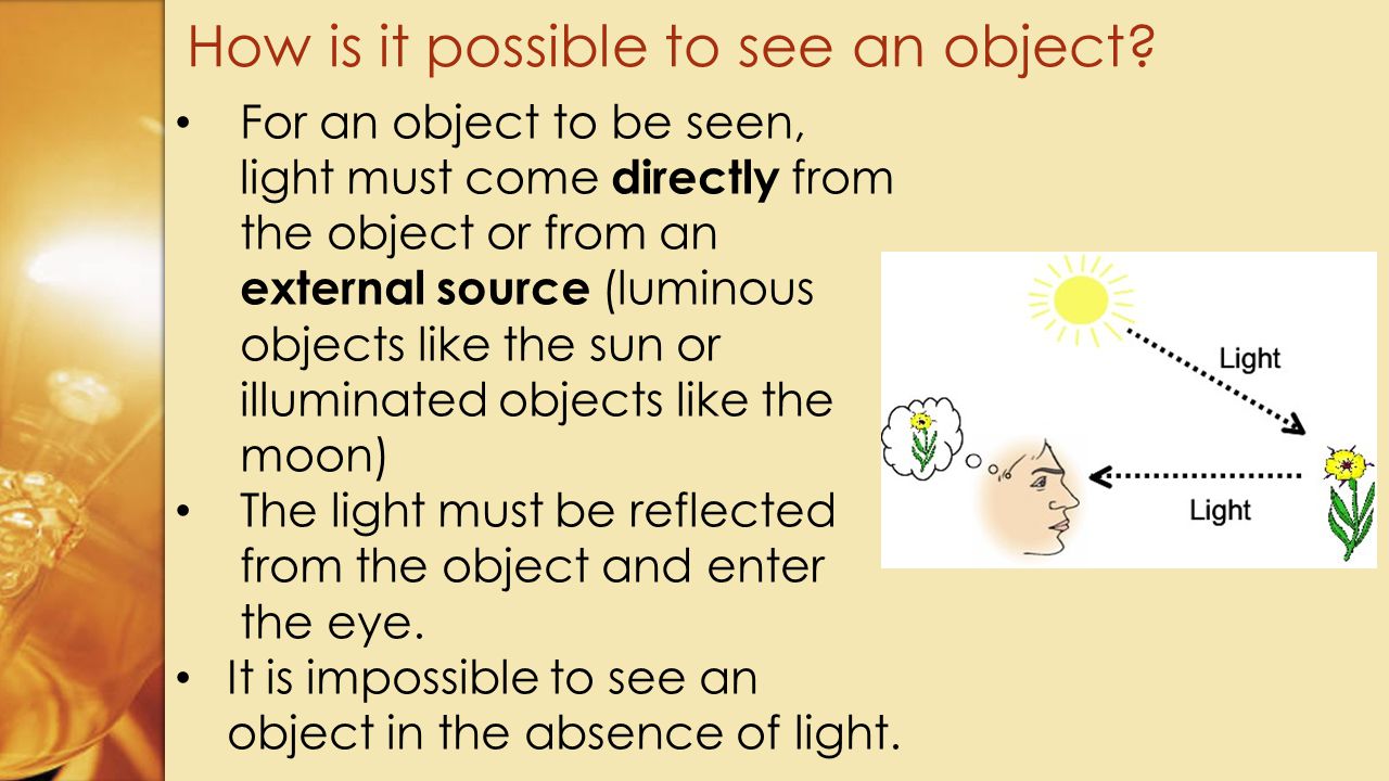 How is it possible to see an object