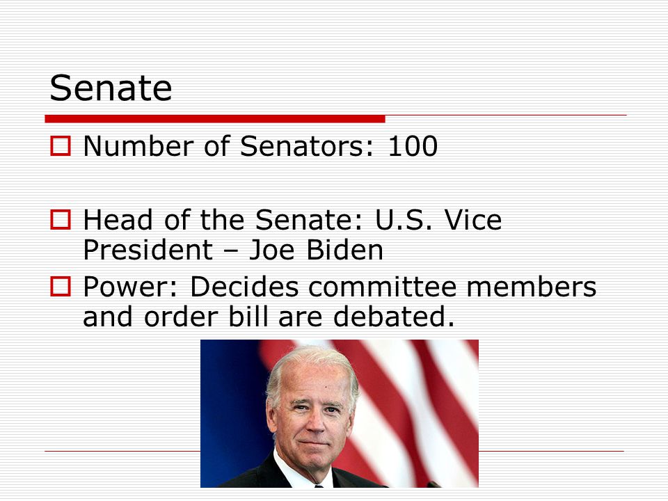 Senate Number of Senators: 100