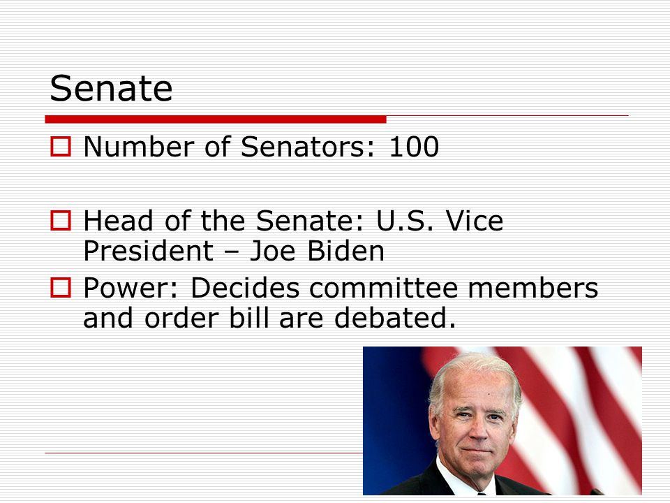 Senate Number of Senators: 100