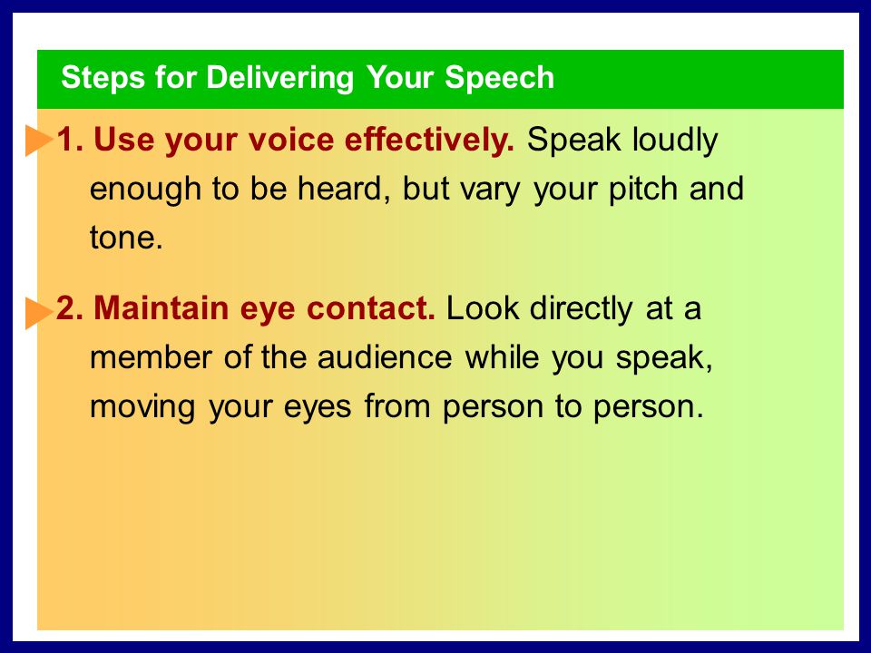 Steps for Delivering Your Speech