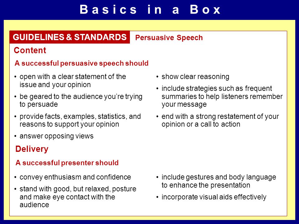 B a s i c s i n a B o x GUIDELINES & STANDARDS Content Delivery