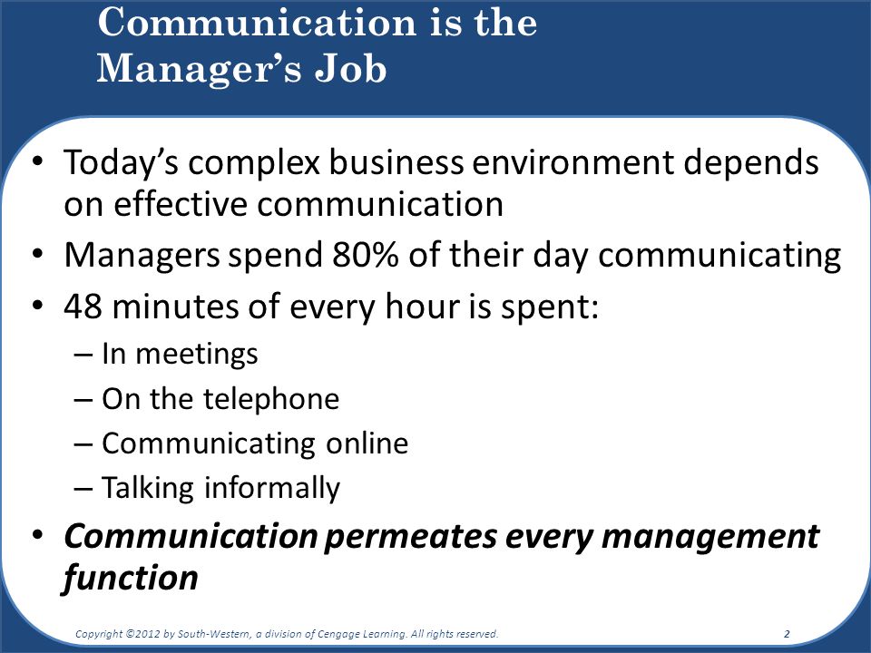 Communication is the Manager’s Job