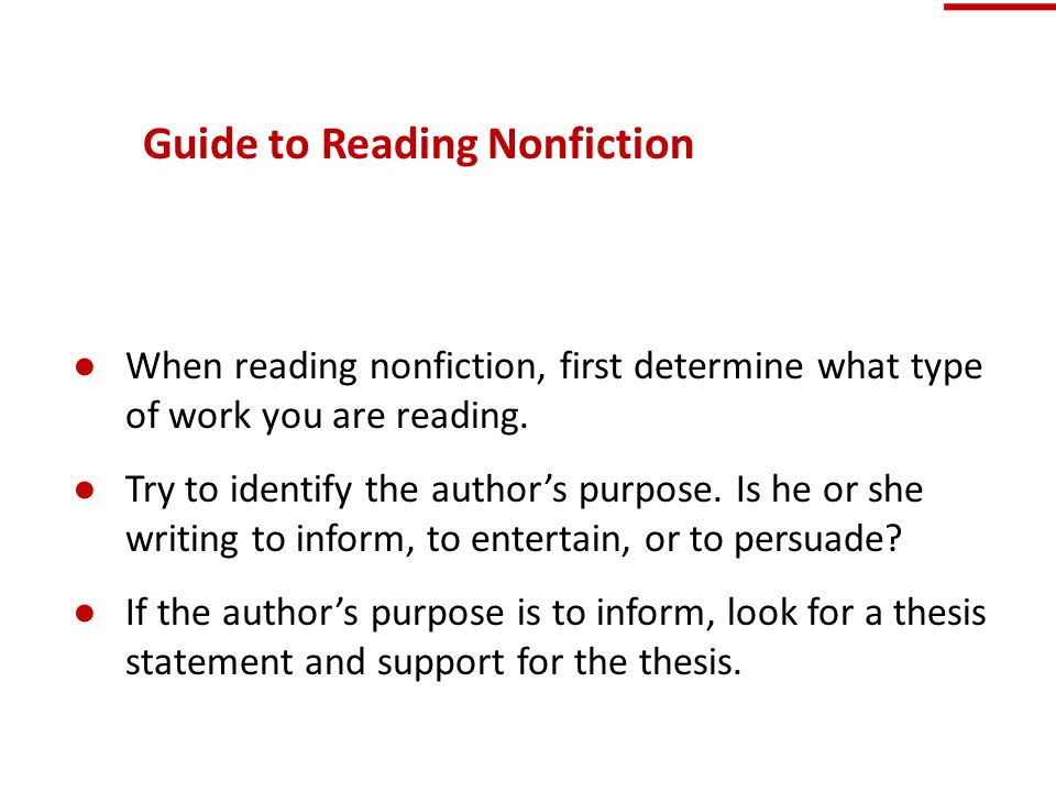 Guide to Reading Nonfiction