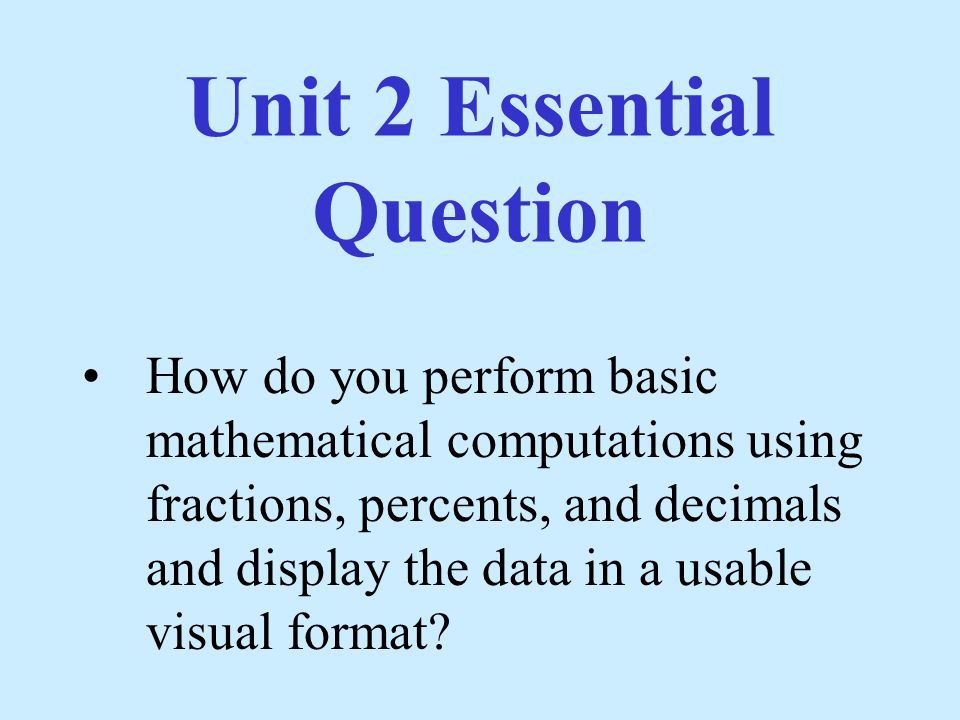Unit 2 Essential Question