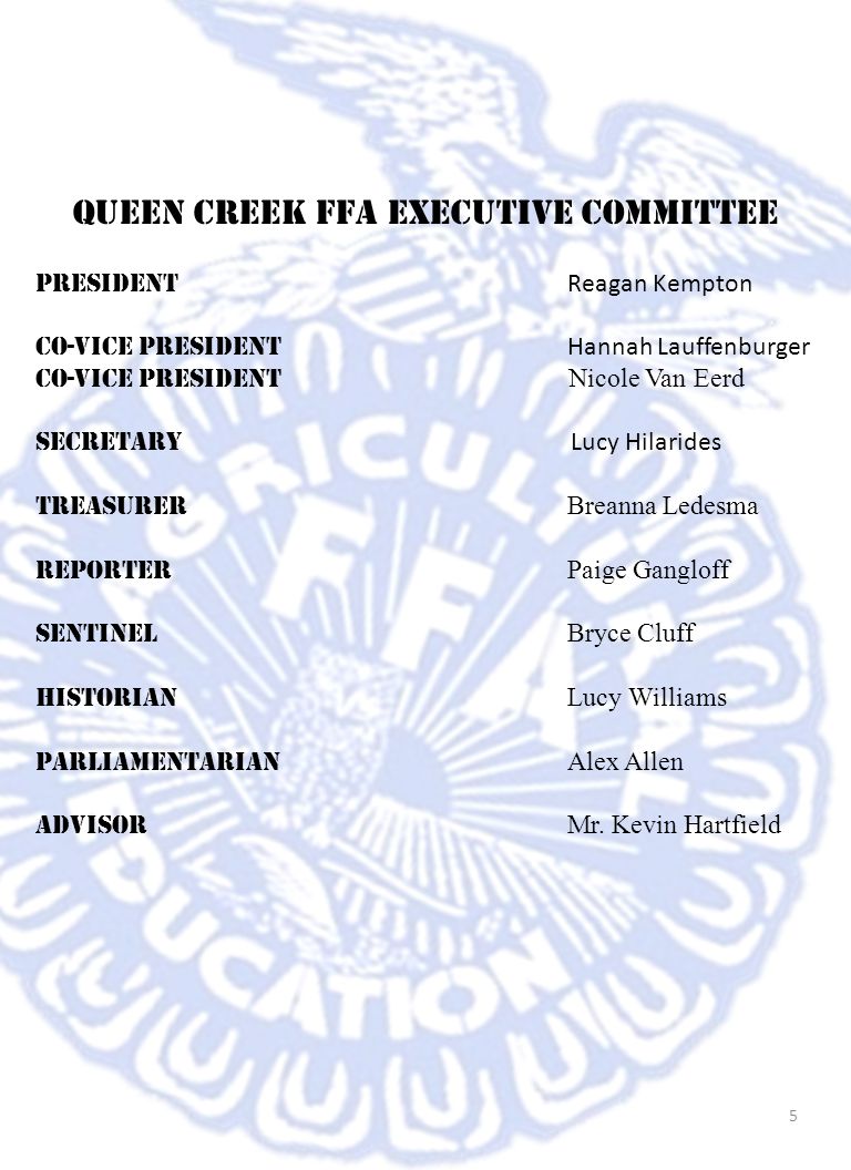 Queen Creek FFA Executive Committee