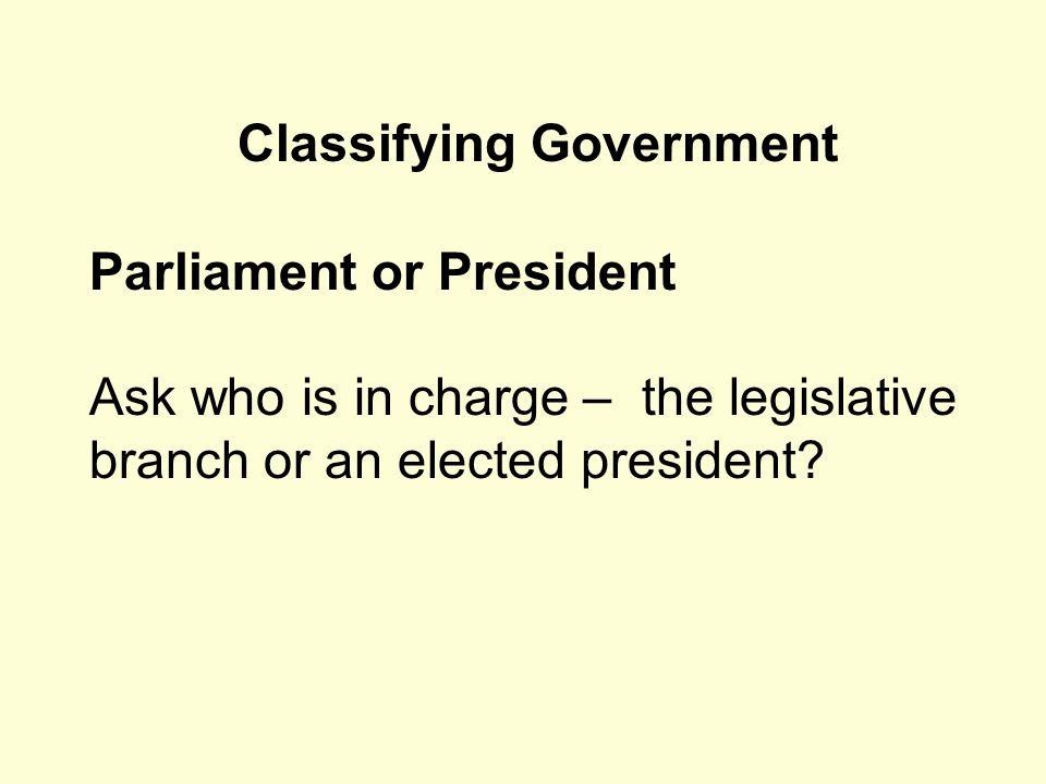 Classifying Government