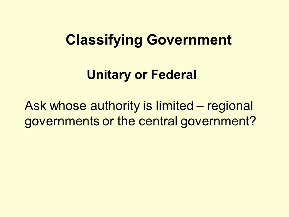 Classifying Government