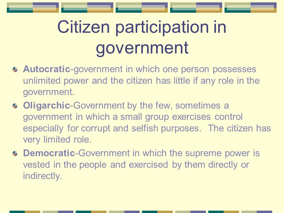 Citizen participation in government