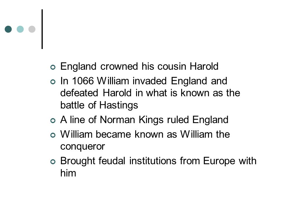 England crowned his cousin Harold
